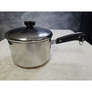 Vintage Revere‎ Ware 3 Qt Pot Lid Stainless Steel Copper Bottom Process Pat USA